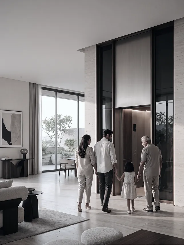 Family using a Teknix elevator